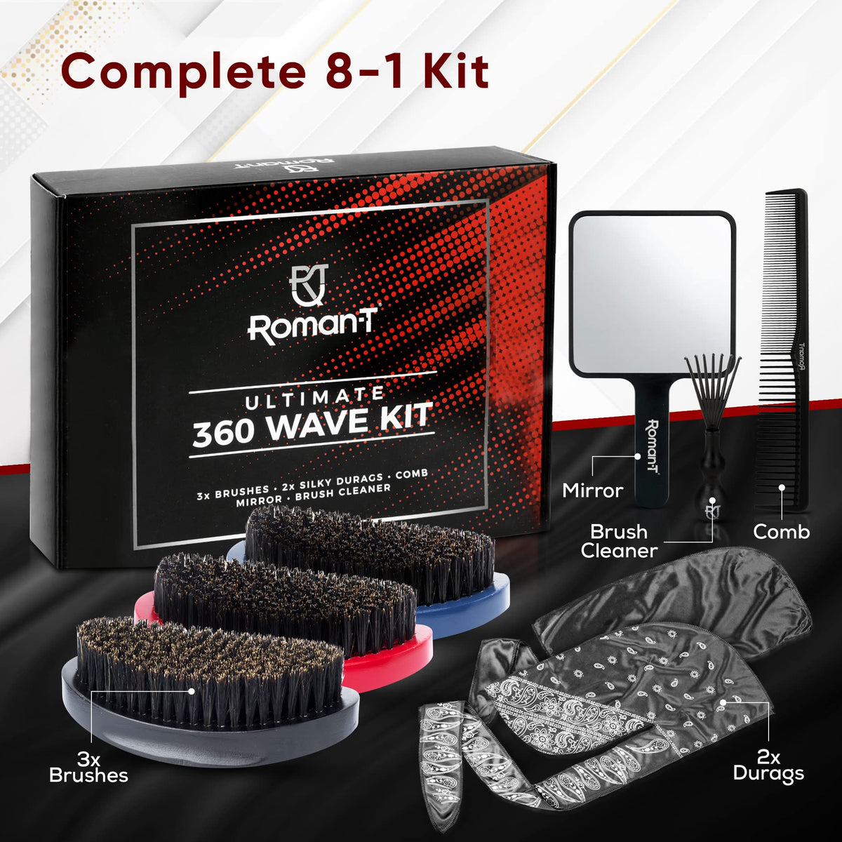 Roman-T soft boar brush offers gentle brushing for smooth wave progress.