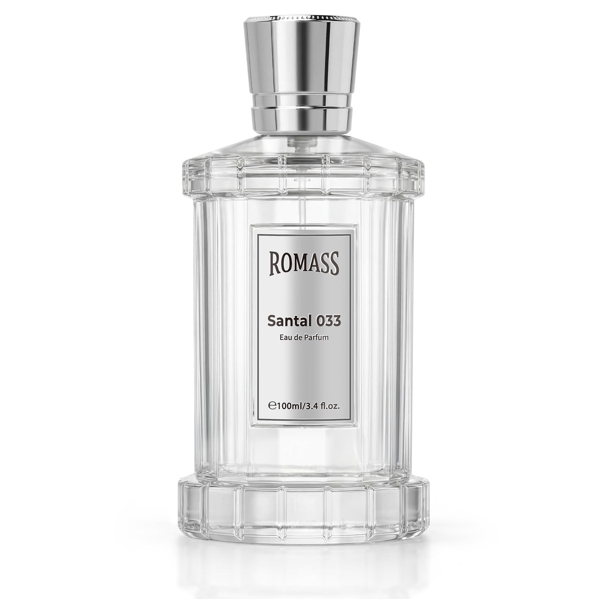 ROMASS Santal 033 bottle cap off closeup, easy access for quick refresh.