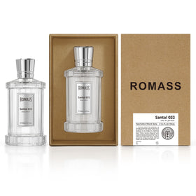 ROMASS Santal 033 spray action, fast mist for all-day wear.