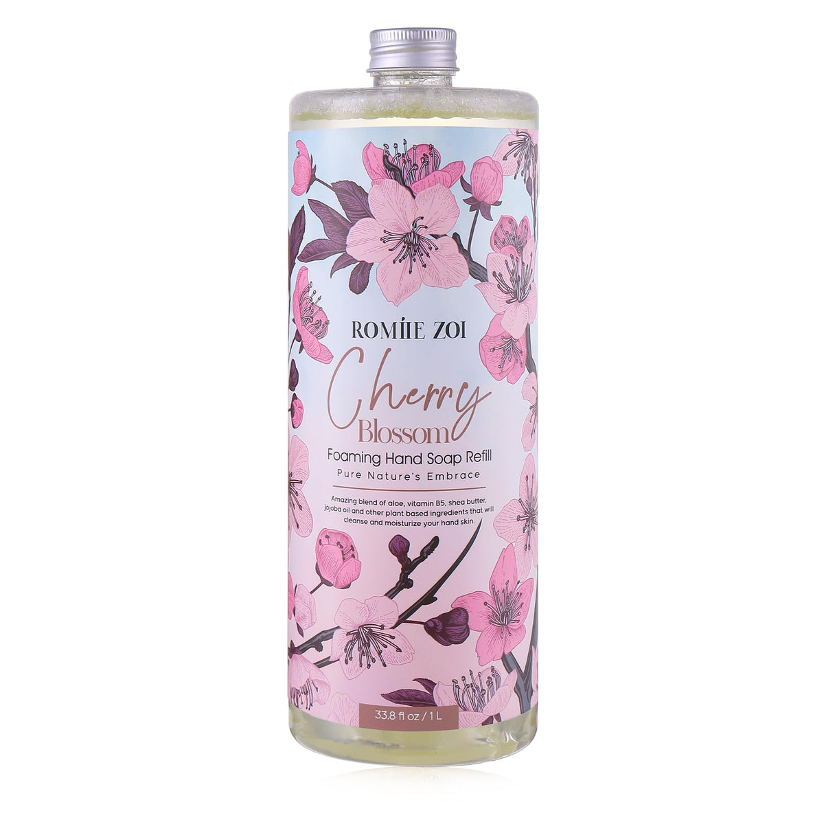 ROMIIE ZOI Cherry Blossom refill pouch reduces waste while keeping hands moisturized.