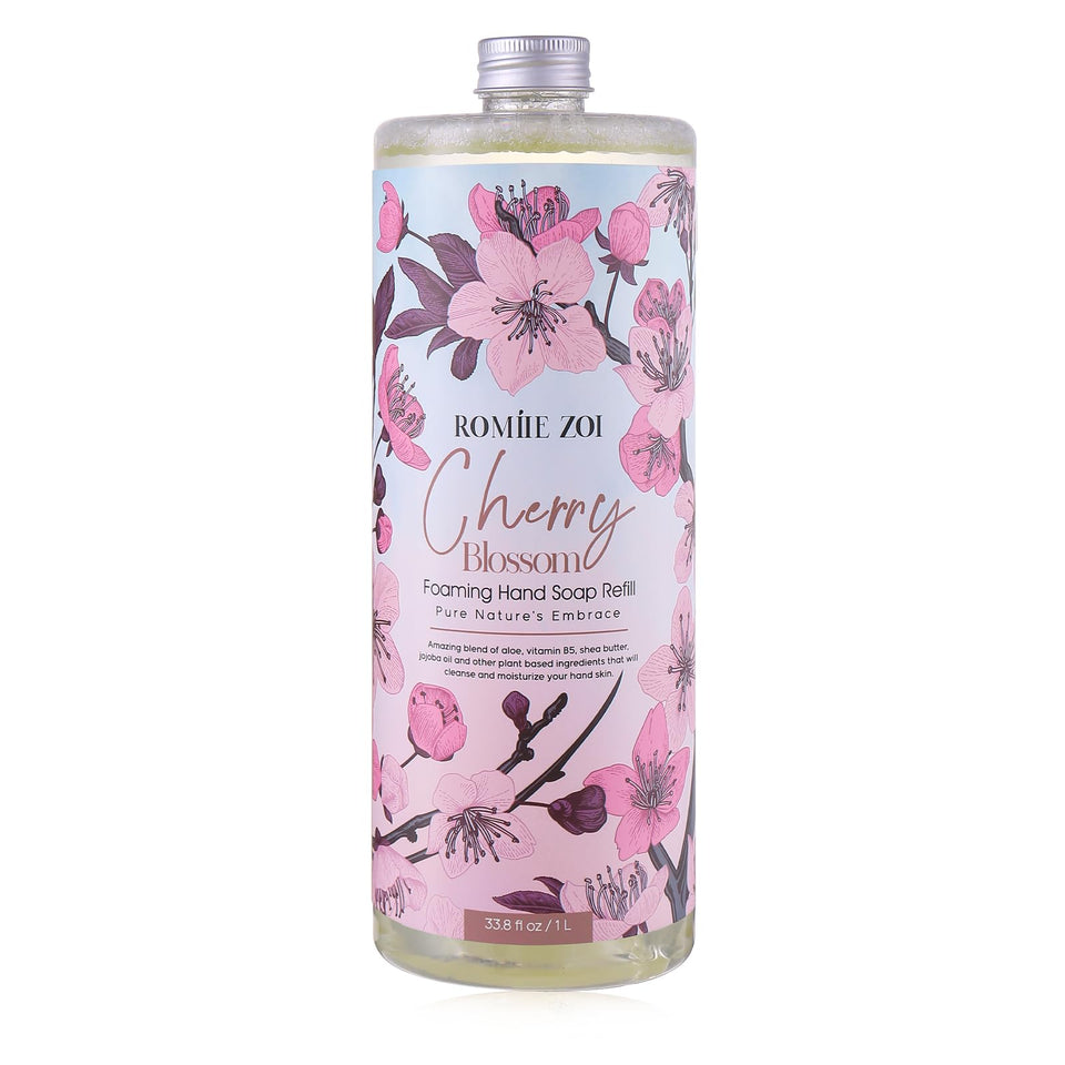 ROMIIE ZOI Cherry Blossom refill pouch reduces waste while keeping hands moisturized.