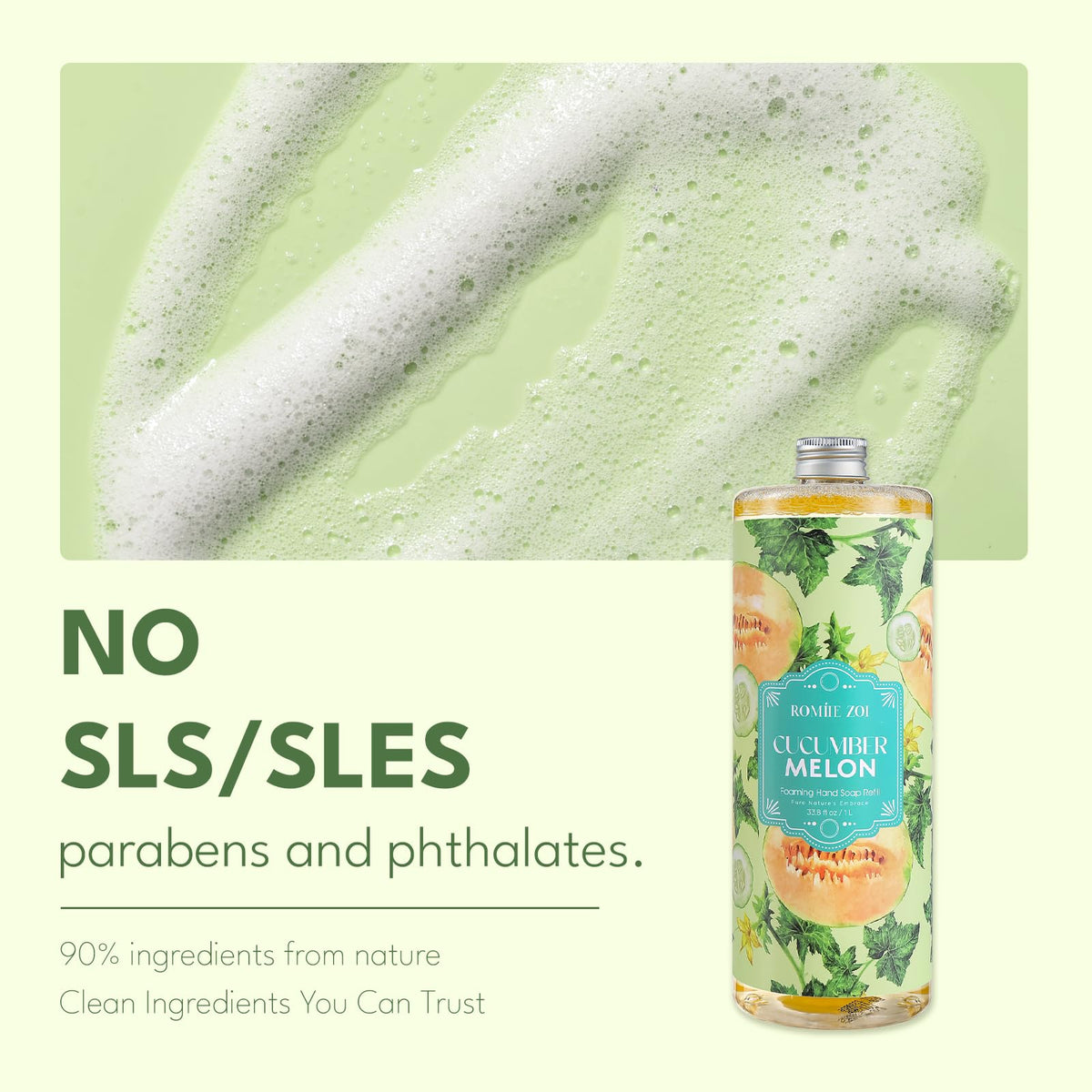 ROMIIE ZOI cucumber-melon scent foaming soap adds refreshing aroma