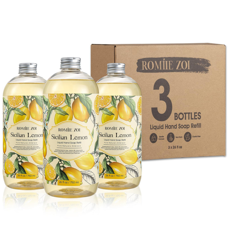 ROMIIE ZOI lemon-scent hand soap refill bottle for daily kitchen use