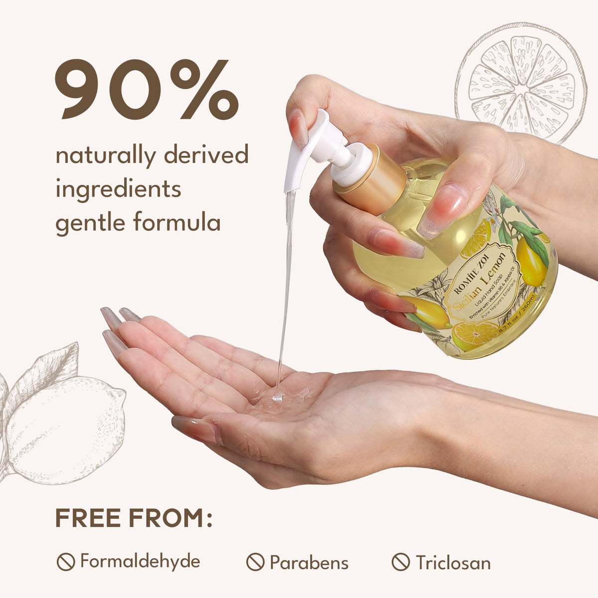 ROMIIE ZOI fresh lemon aroma enhances handwashing sessions