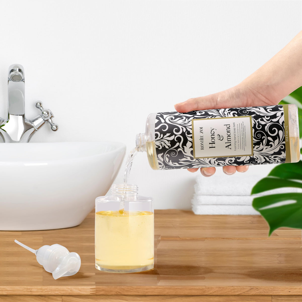 ROMIIE ZOI kitchen scene featuring refill bottle ready for daily handwashing.