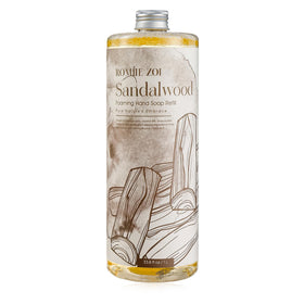ROMIIE ZOI sandalwood foaming hand soap bottle pour for a luxurious daily wash.