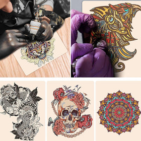 Romlon tattoo skin holds ink well and cleans easily.