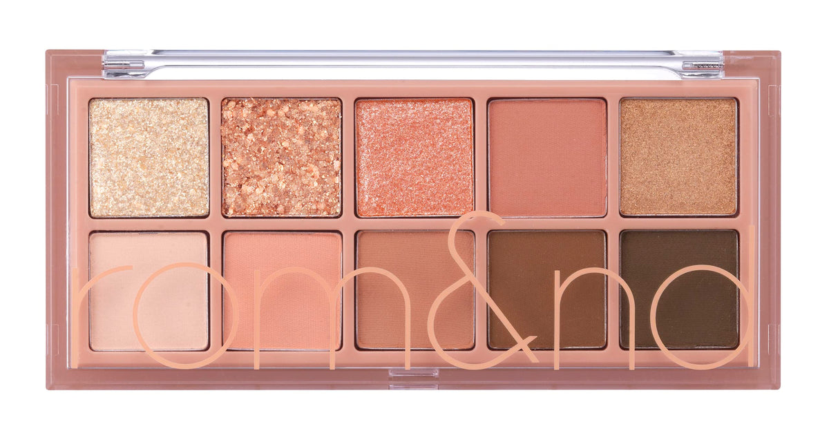 rom&nd Better Than Palette Pampas Garden close-up swatches for versatile eyelid color