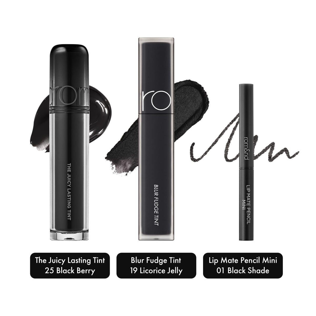 Rom&nd Black Lip Trio application demo, easy swipes and comfortable wear.