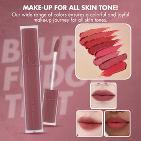 rom&nd Blur Fudge Lip Tint Rosiental lip close-up shows diffused blurred lip effect
