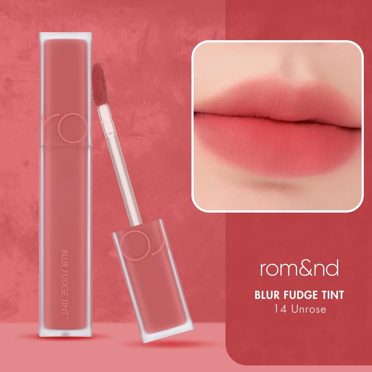 rom&nd Blur Fudge Tint with precise applicator for controlled color.