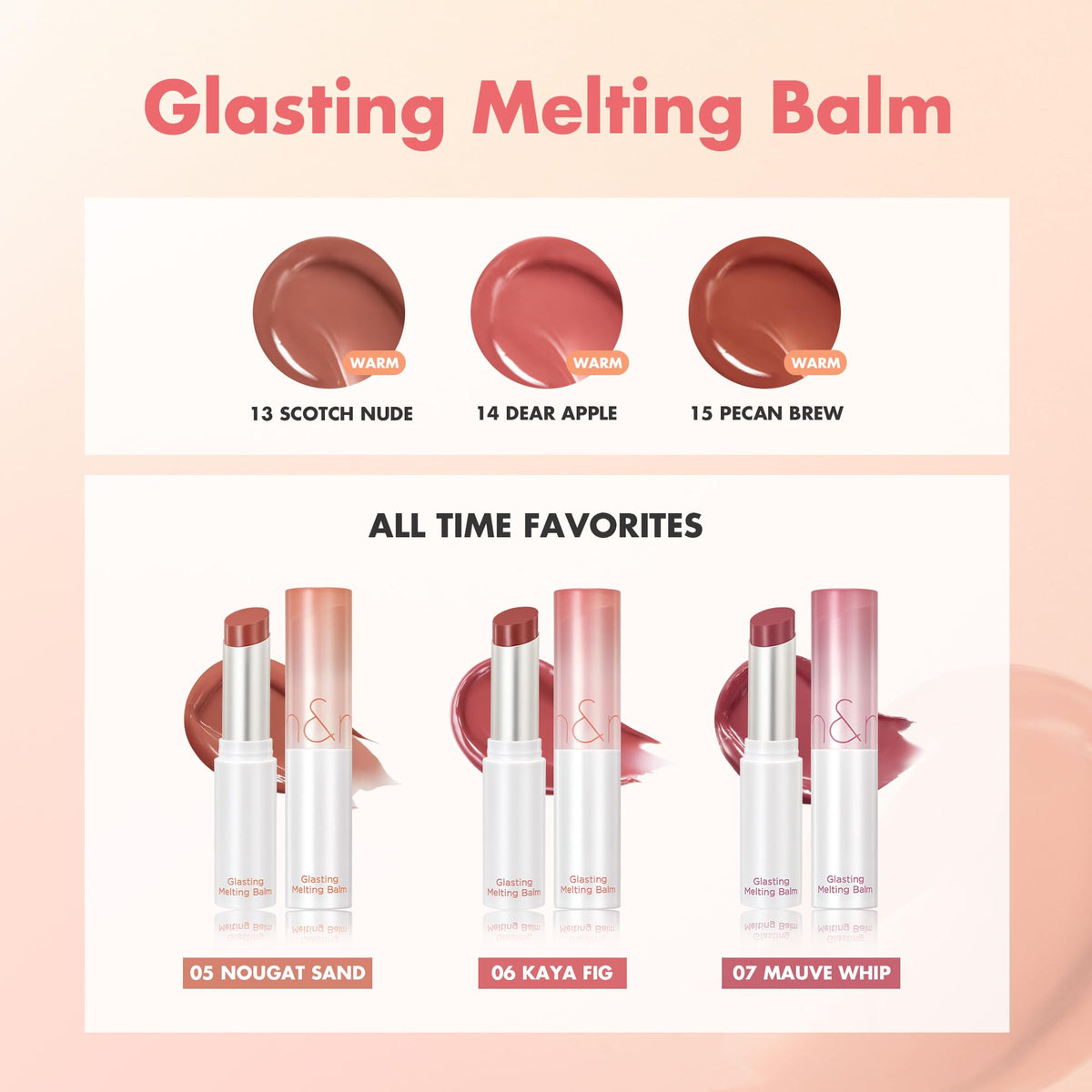 romnd Glasting Melting Balm Hippie Berry hands with glossy finish