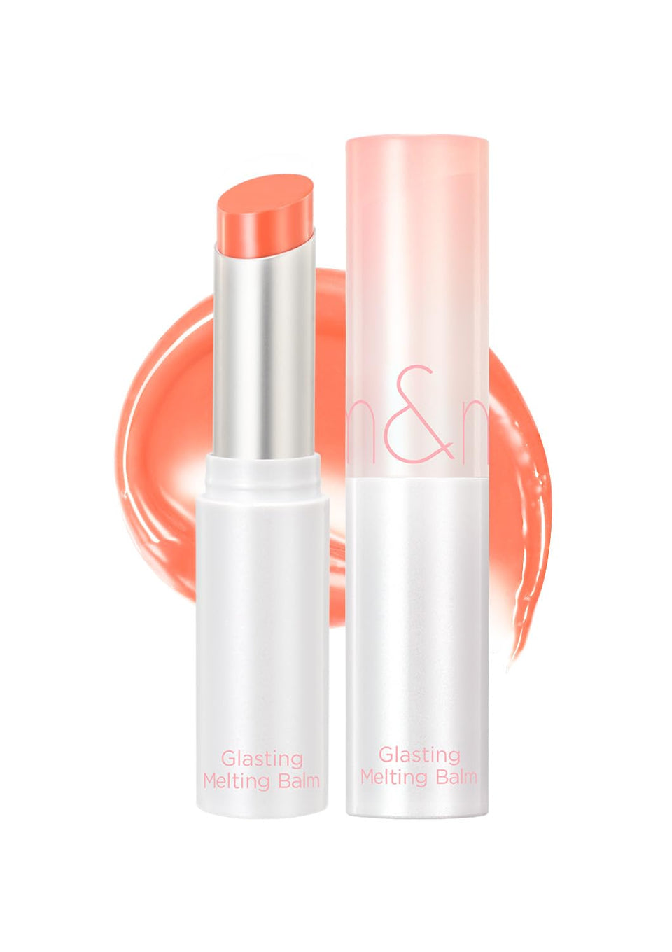 rom&nd Glasting Melting Balm 08 Coralia tube shot highlighting glass-like shine and hydration