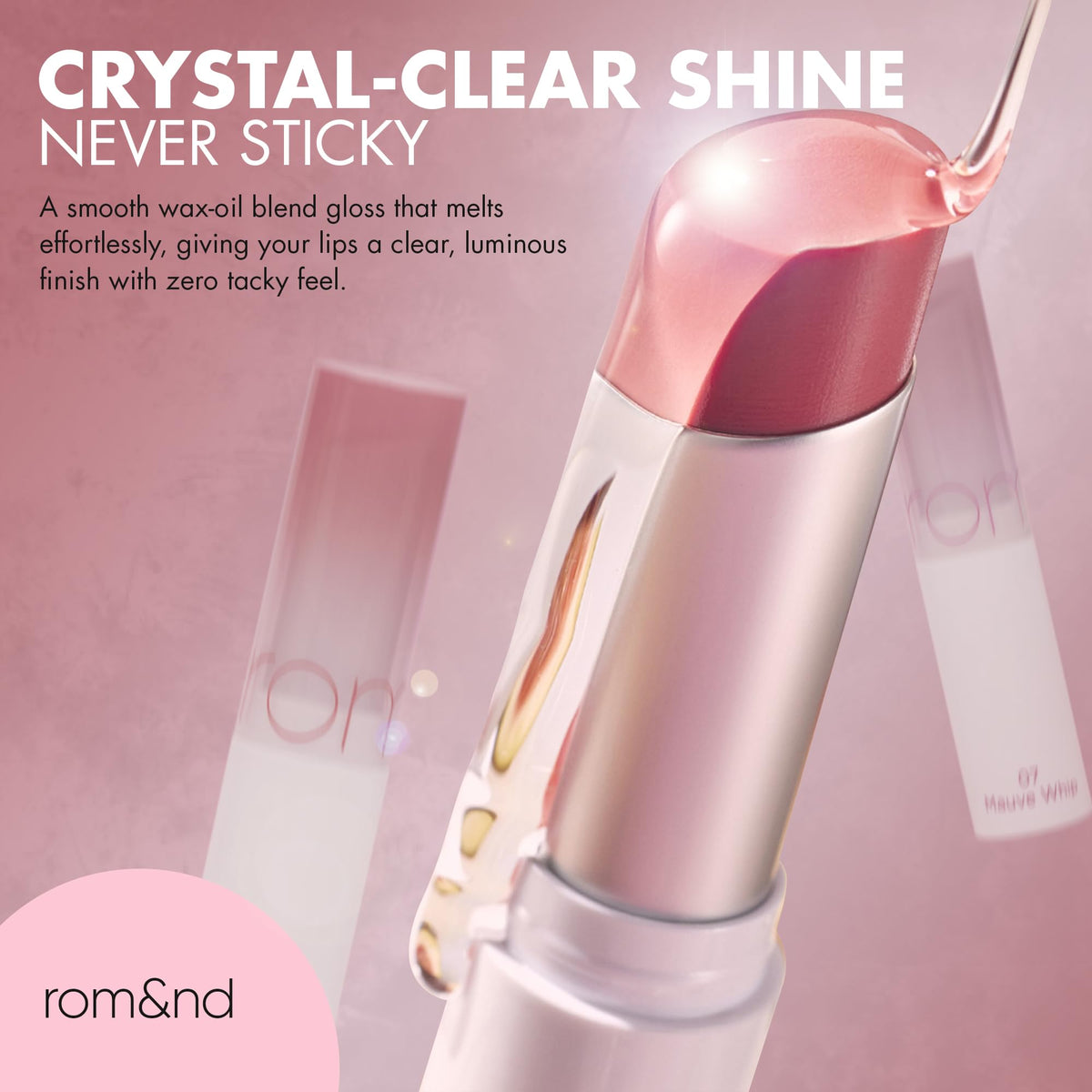 rom&nd Glasting Melting Balm Trio easy glide with 1 mm precision
