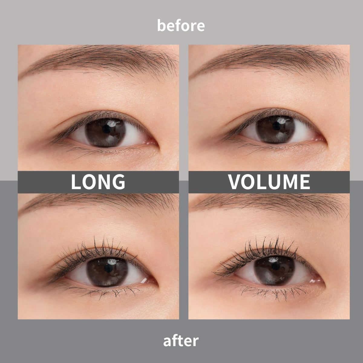 rom&nd HAN ALL FIX Mascara L03 swatch on skin highlighting natural hazel shade