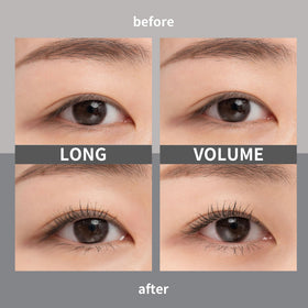 rom&nd HAN ALL FIX Mascara L03 swatch on skin highlighting natural hazel shade