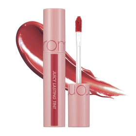 rom&nd Juicy Lasting Tint packaging view showing compact bottle ideal for on-the-go touch-ups