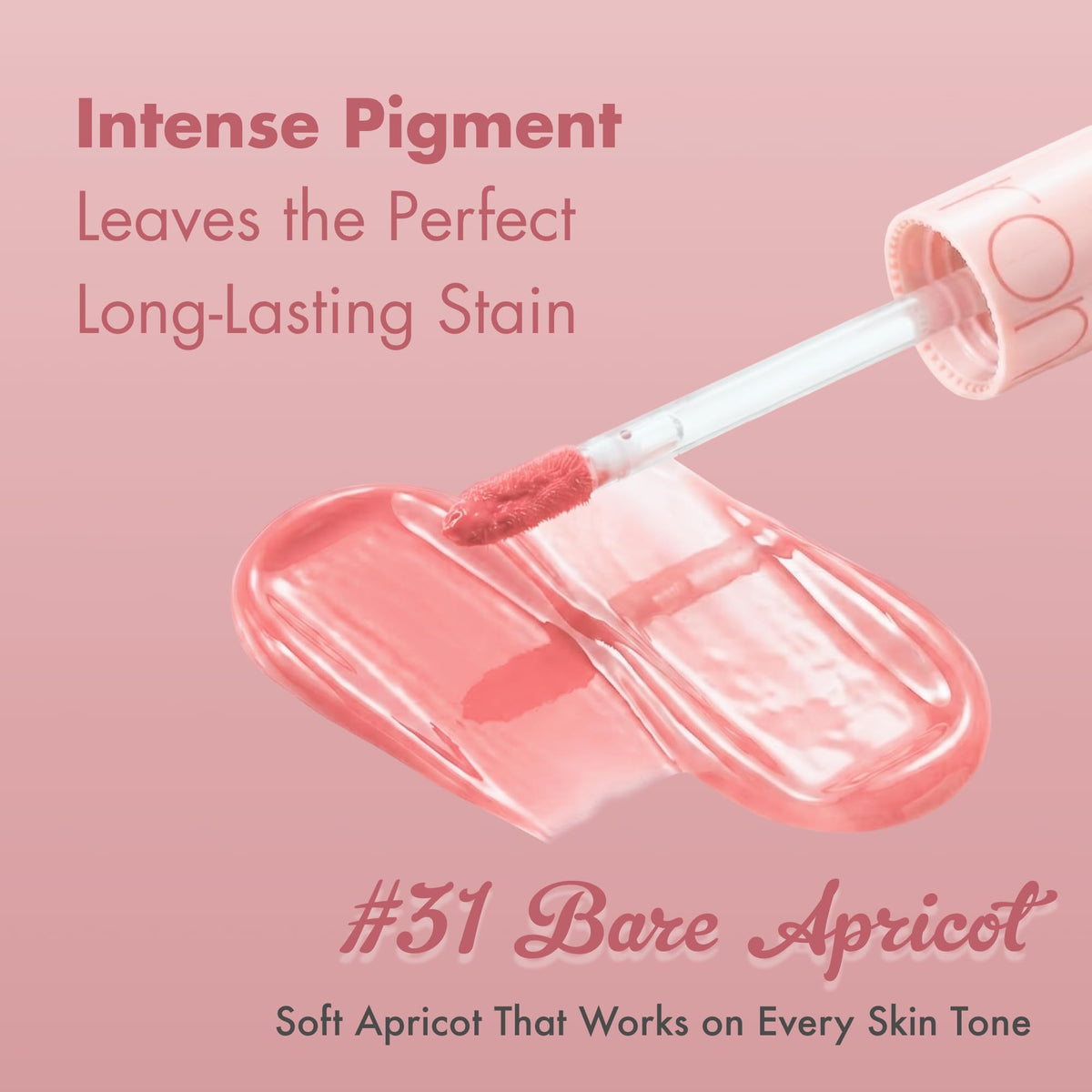 rom&nd Juicy Lasting Tint 31 Bare Apricot packaging is compact and travel-ready.