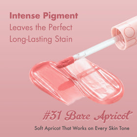 rom&nd Juicy Lasting Tint 31 Bare Apricot packaging is compact and travel-ready.