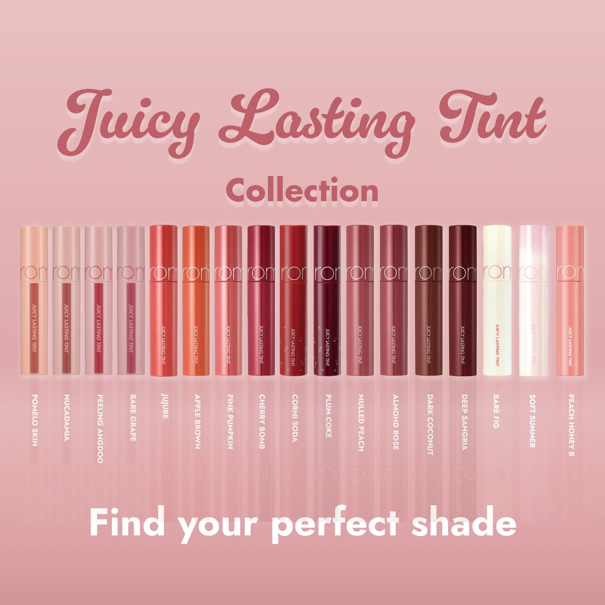 rom&nd shade 19 Almond Rose complements nude and bolder makeup