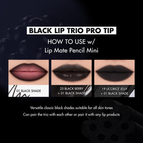Rom&nd Juicy Lasting Tint black swatch with glossy, vibrant finish.