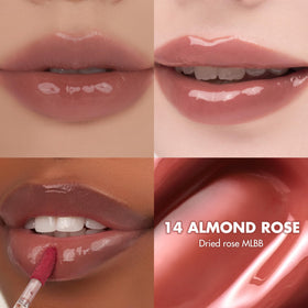 romnd Juicy Lasting Tint Tanghulu gloss adds high shine for fuller lips