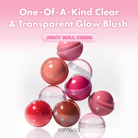 romnd Juicy Roll Cheek apricot-beige glow on skin with even finish