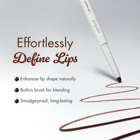 rom&nd Lip Mate Pencil built-in brush in action for blending and diffusing lines