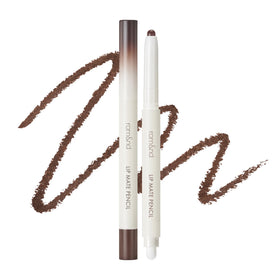 rom&nd Lip Mate Pencil 08 Bitter Mocha tip closeup shows precise contouring for natural overlining