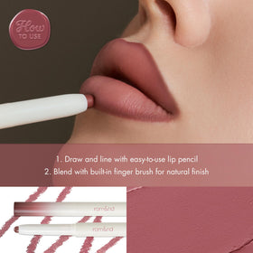 rom&nd LIP MATE PENCIL semi-matte finish delivers longwear comfort.