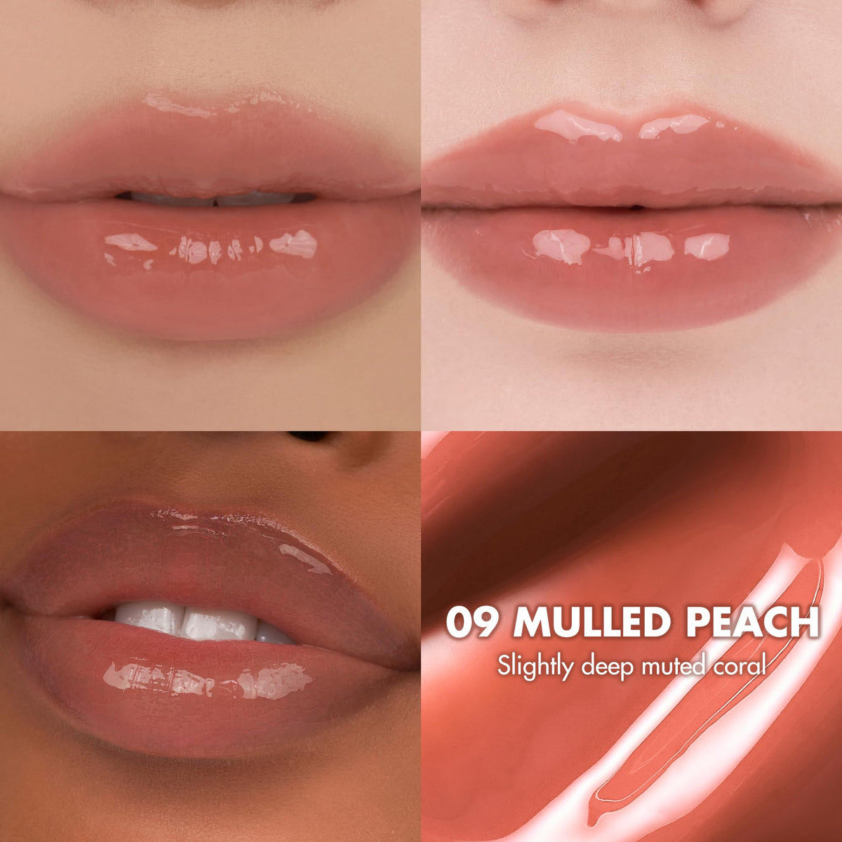 romnd The Juicy Lasting Tint 09 Mulled Peach application shows even payoff and high shine