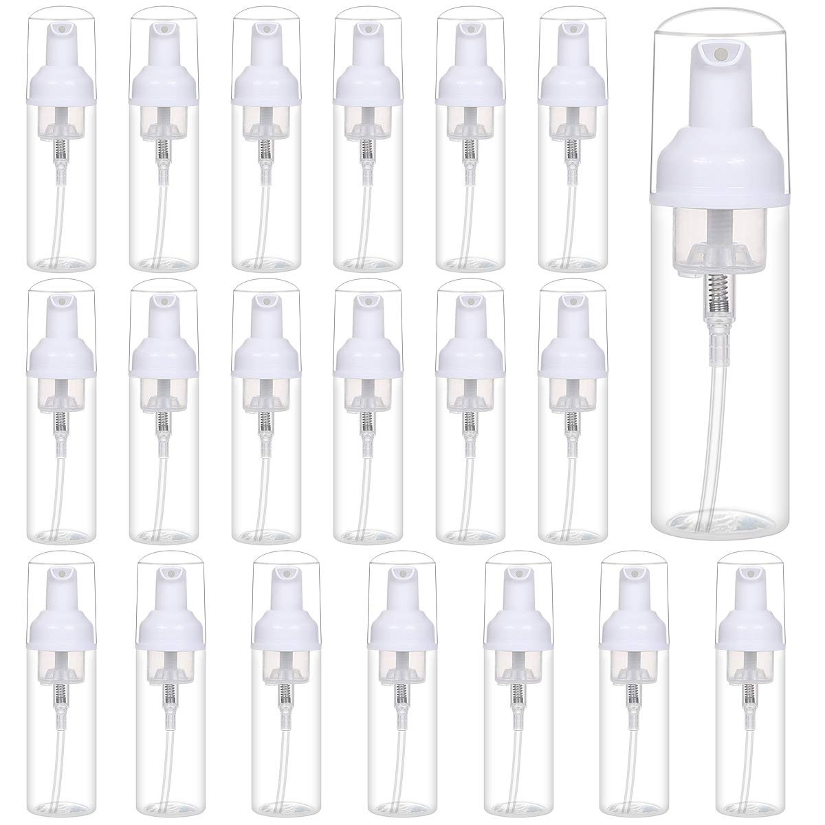 ROMROC 2oz foam bottle with pump close-up showing BPA-free construction for safe use