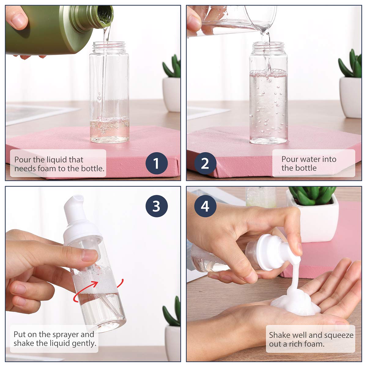 ROMROC lash shampoo foam bottle ready for precise, foamy application