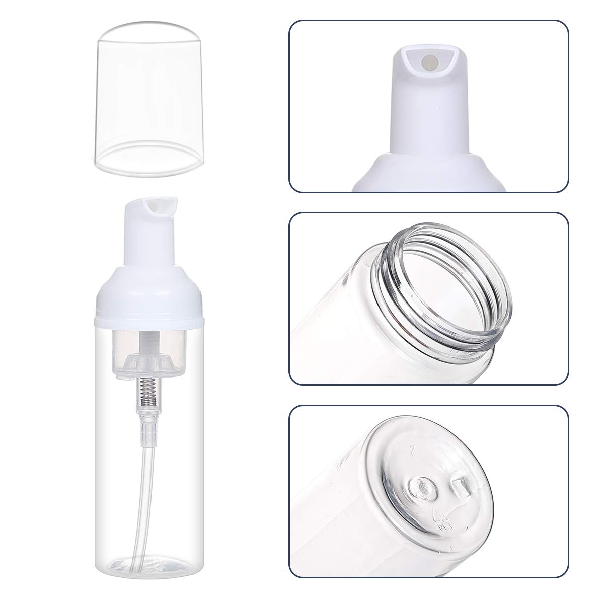ROMROC refillable foam bottle with threaded neck for easy refilling