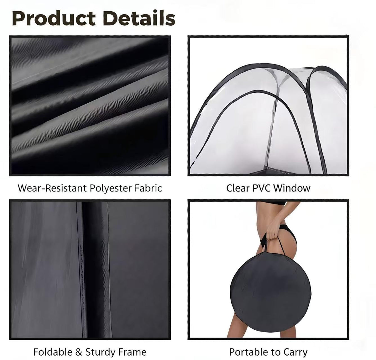 ROMSPRI Portable tanning studio with carry bag enables easy travel.