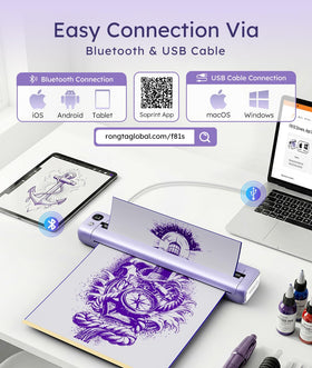 Rongta F81S wireless thermal mechanism demonstrates fast, clean stencil printing.