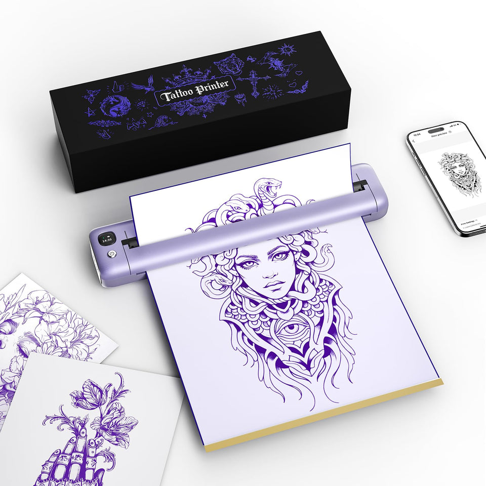 Rongta Tattoo Stencil Printer front view highlights compact studio-ready design.