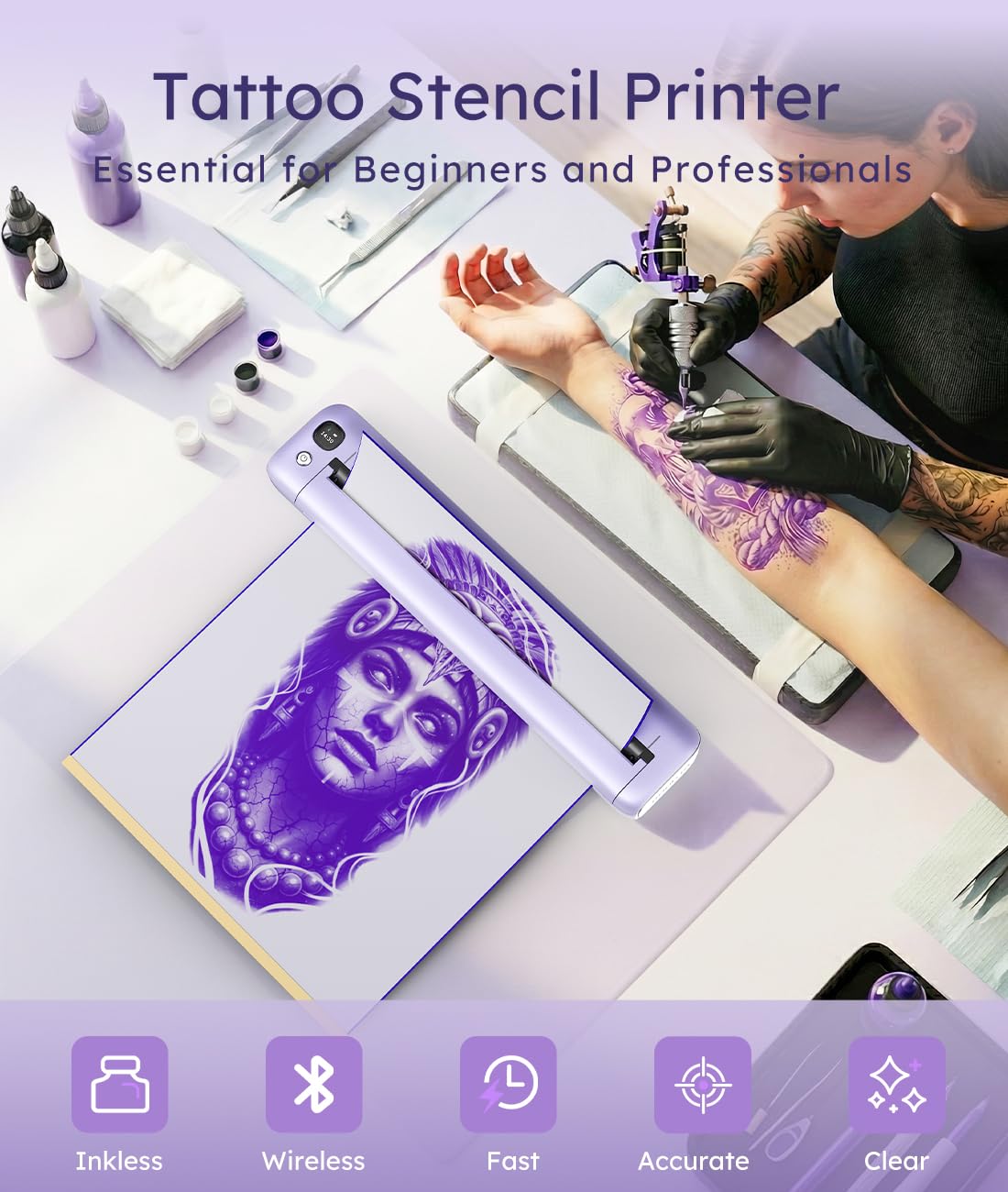 Rongta transfer paper pack shows five ready-to-use papers for stencils.