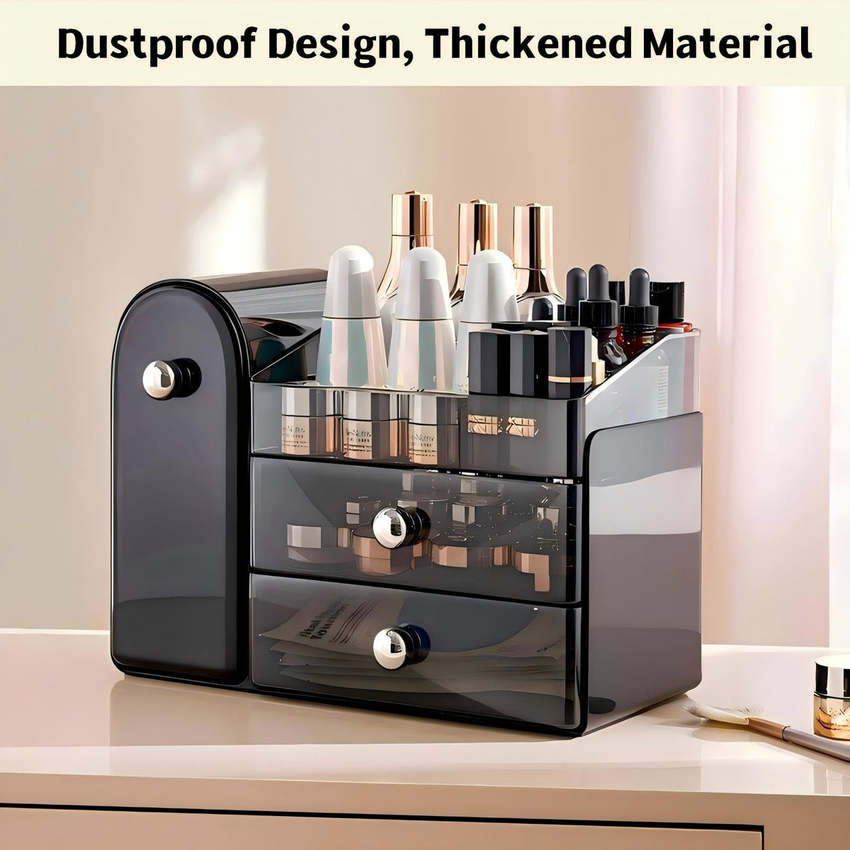 RONGZHIERK easy-clean, durable cosmetic organizer on a dresser