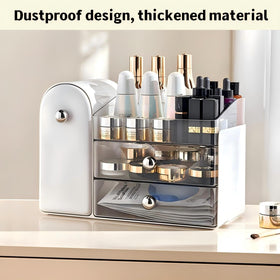 RONGZHIERK makeup storage for dresser white fits many products, keeping vanity tidy.