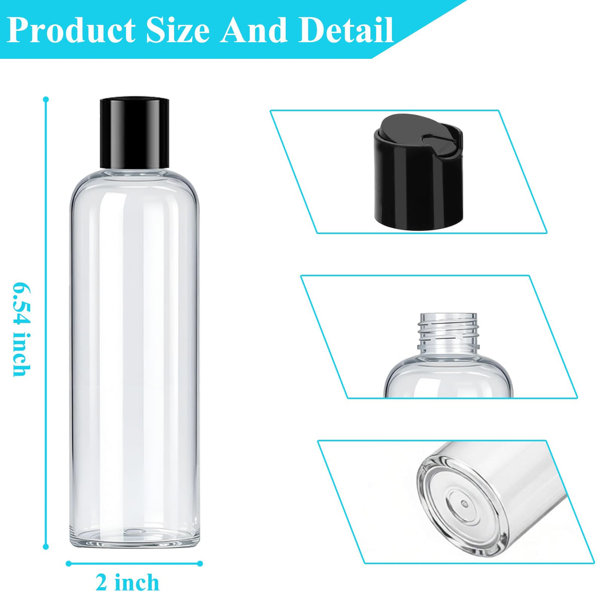 RONIMAN durable clear plastic bottle highlights contents at a glance