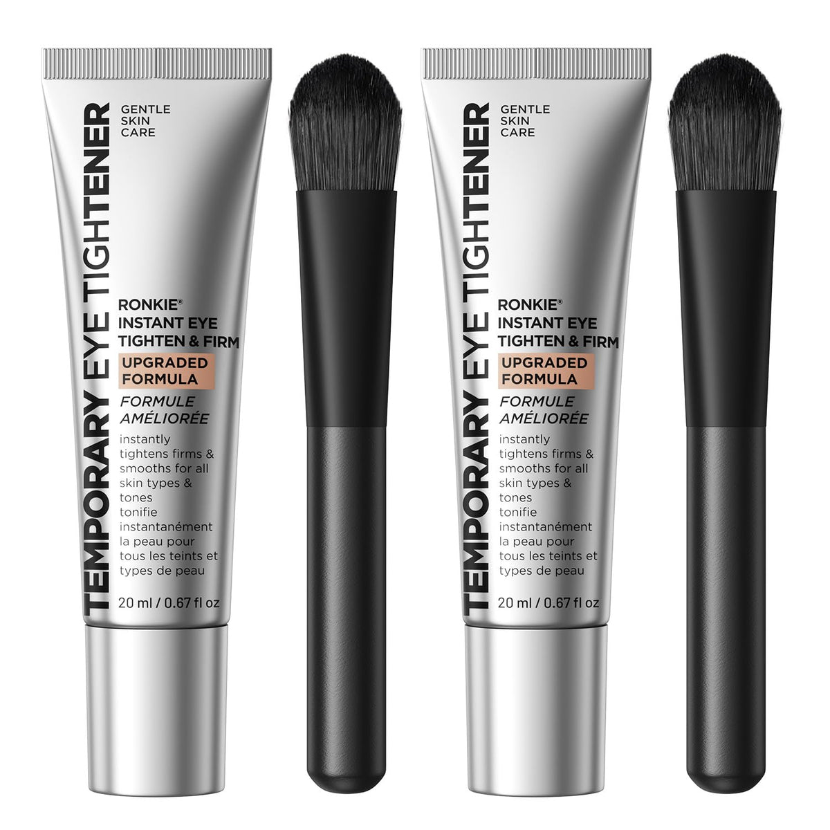 RONKIE Instant Eye Tightener bottle close-up for quick under-eye smoothing