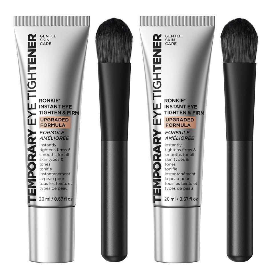 RONKIE Instant Eye Tightener bottle close-up for quick under-eye smoothing