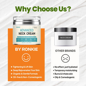 Morning and night routine with Ronkie Neck Cream for daily care.