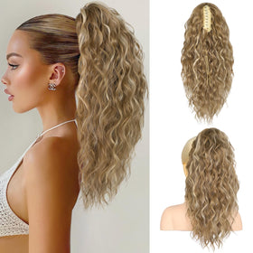RONTAYA 18inch multi-layered ponytail front view adds natural volume.