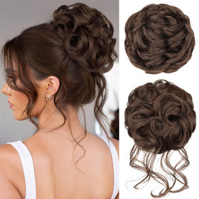 RONTAYA 2pcs messy bun hair pieces for quick volume with natural look.