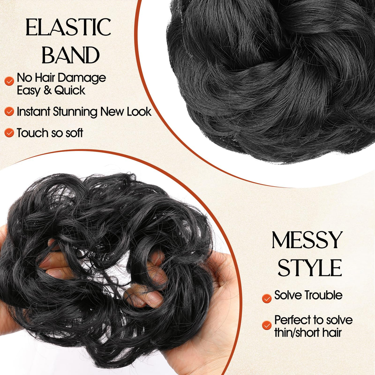Rontaya heat-friendly bun wrap provides effortless daytime or evening updos.