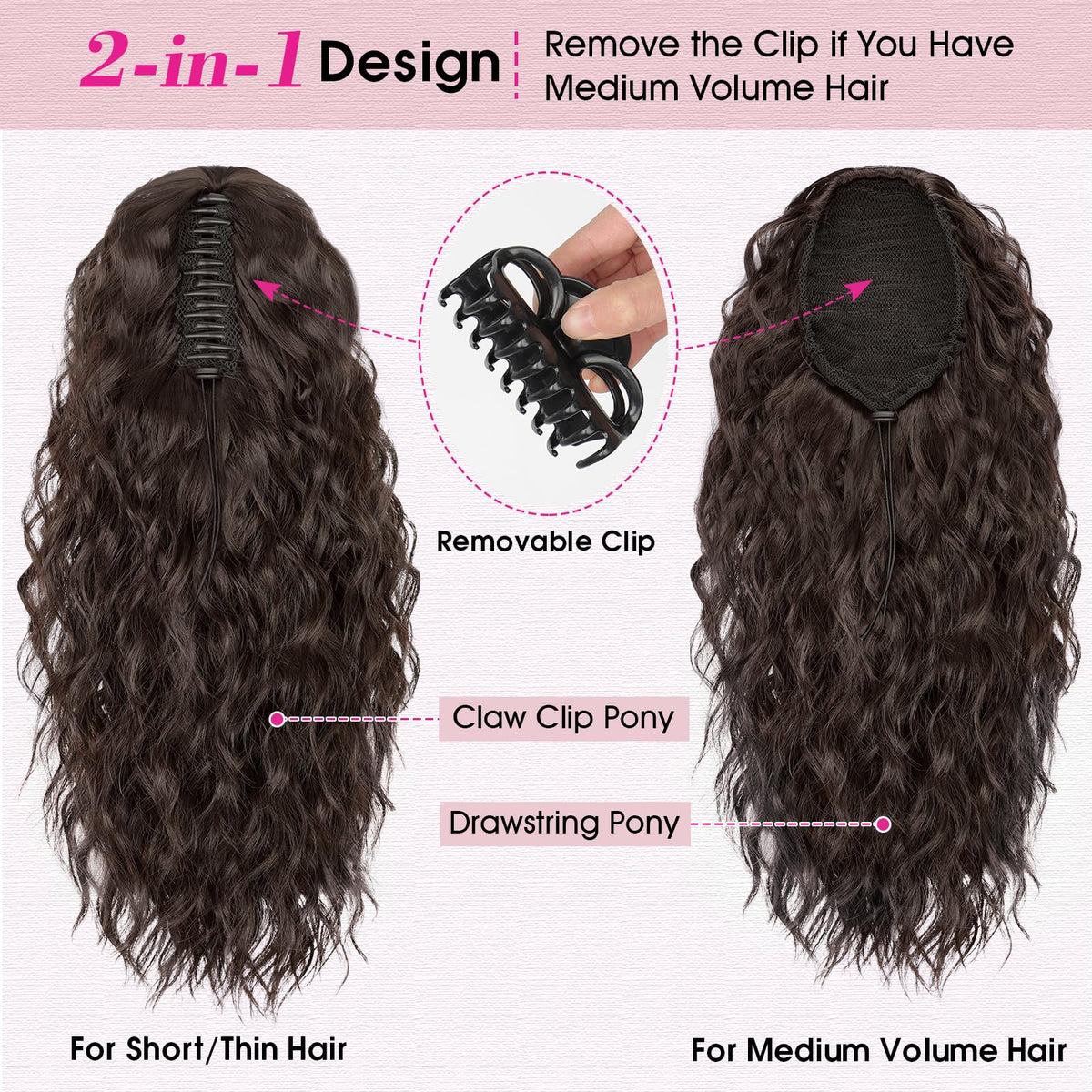 RONTAYA multi-layered fluffy ponytail adds natural movement and fullness.