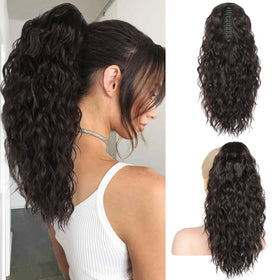 RONTAYA pony extension 18in black brown with clip provides effortless, natural-looking volume.