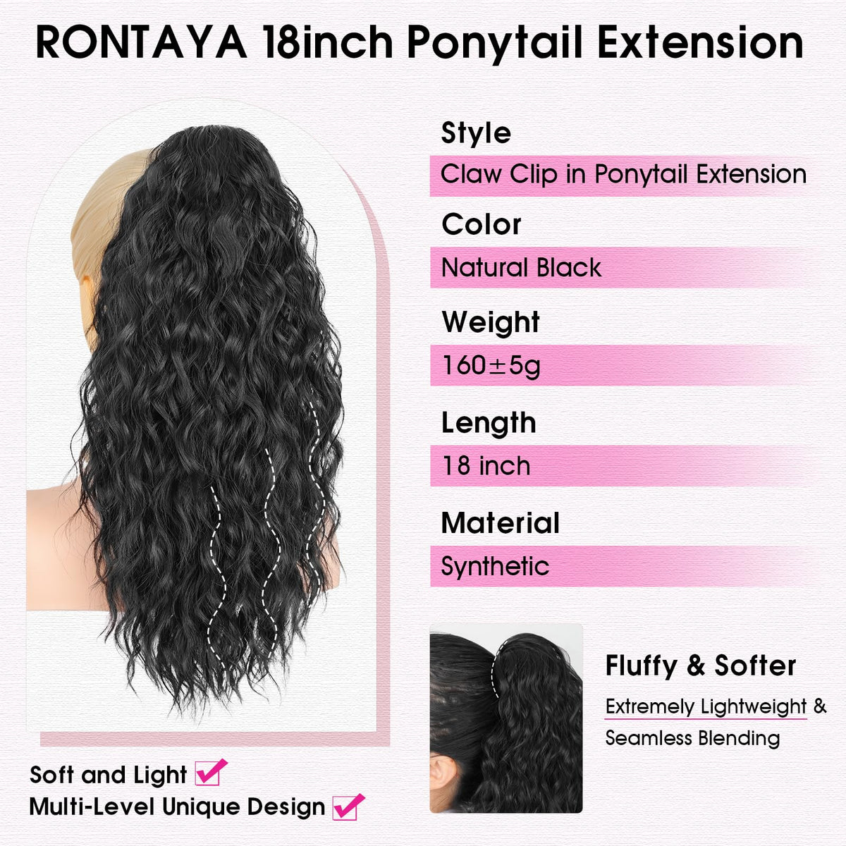 RONTAYA ponytail clip in action demonstrating quick styling